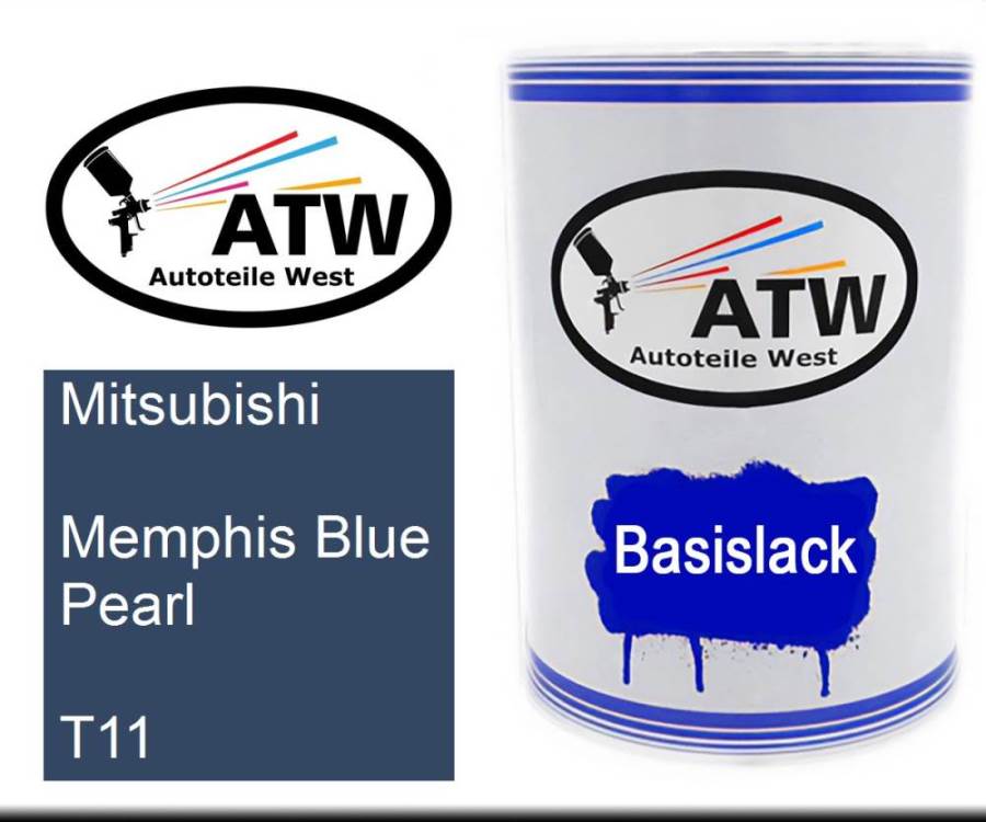 Mitsubishi, Memphis Blue Pearl, T11: 500ml Lackdose, von ATW Autoteile West.